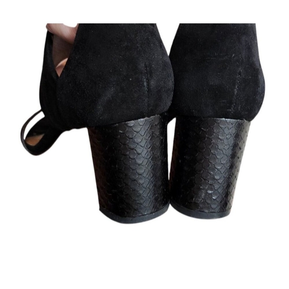 Aquatalia Suzanne Sneak print and Suede Black open toe shoes Size 6.5 - Picture 7 of 15